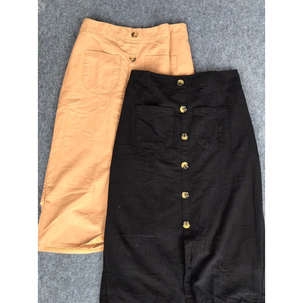 Rok Span Linen Panjang Wanita Kekinian [NEW]