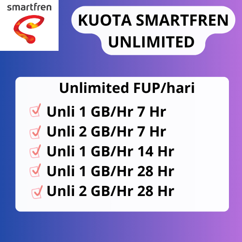 Paket Data Smartfren Unlimited 28 Hari (1 Bulan) - Langsung Aktif