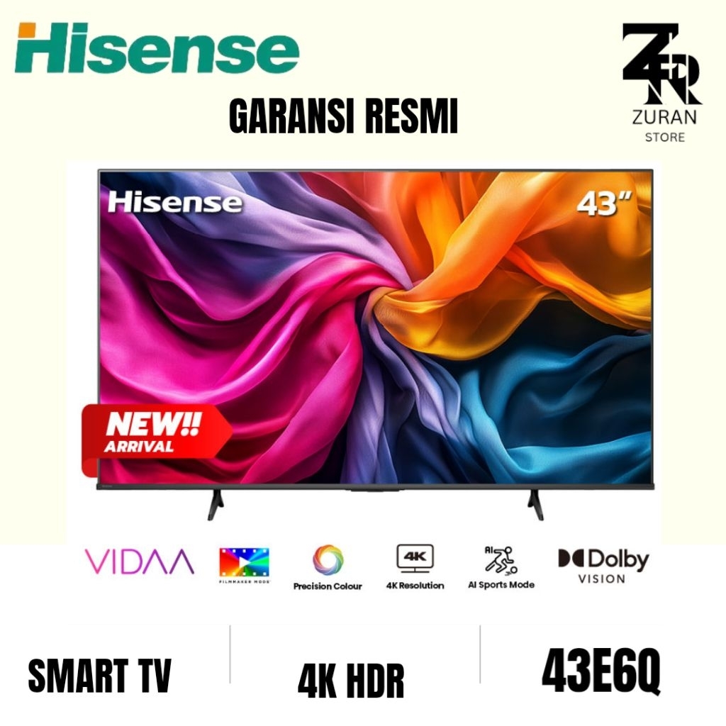 HISENSE 43E6Q 4K SMART TV OS VIDAA 43 inch 2025 Series