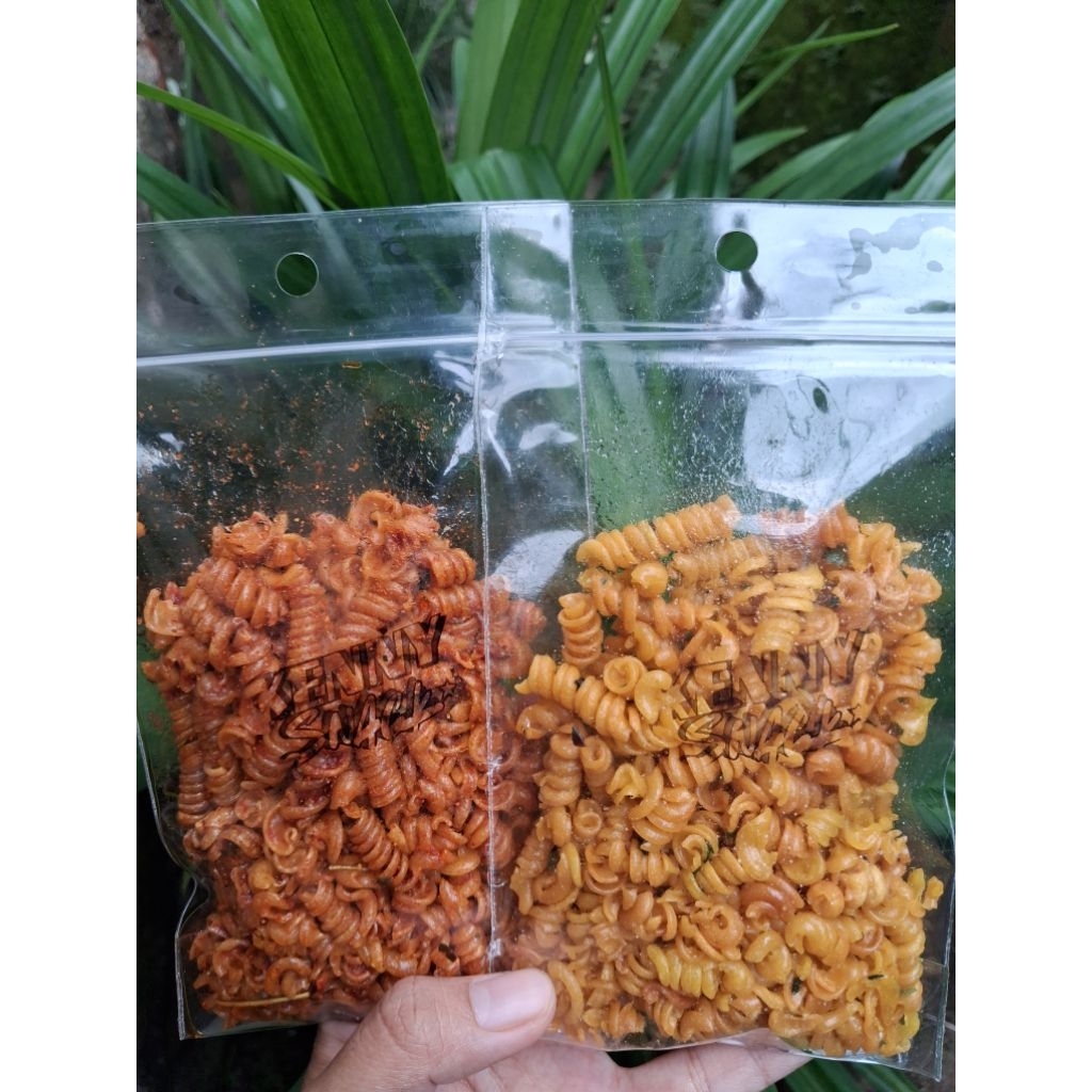 Kemasan Pouch - Makaroni Spiral Original Cikruh Pedas Daun Jeruk Kemasan Ekonomis