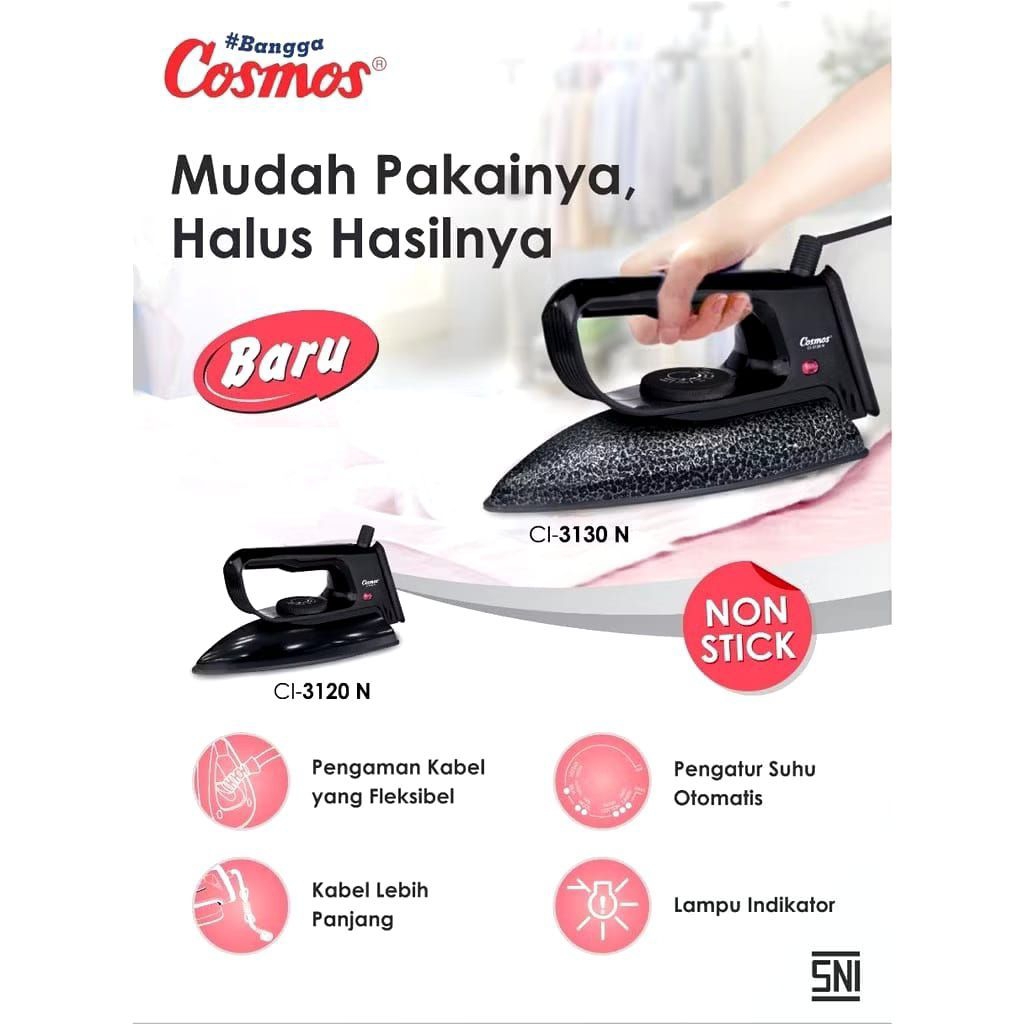 Setrika Listrik Cosmos CI-3120 N Jet Black / Setrika Cosmos CI-3130 N