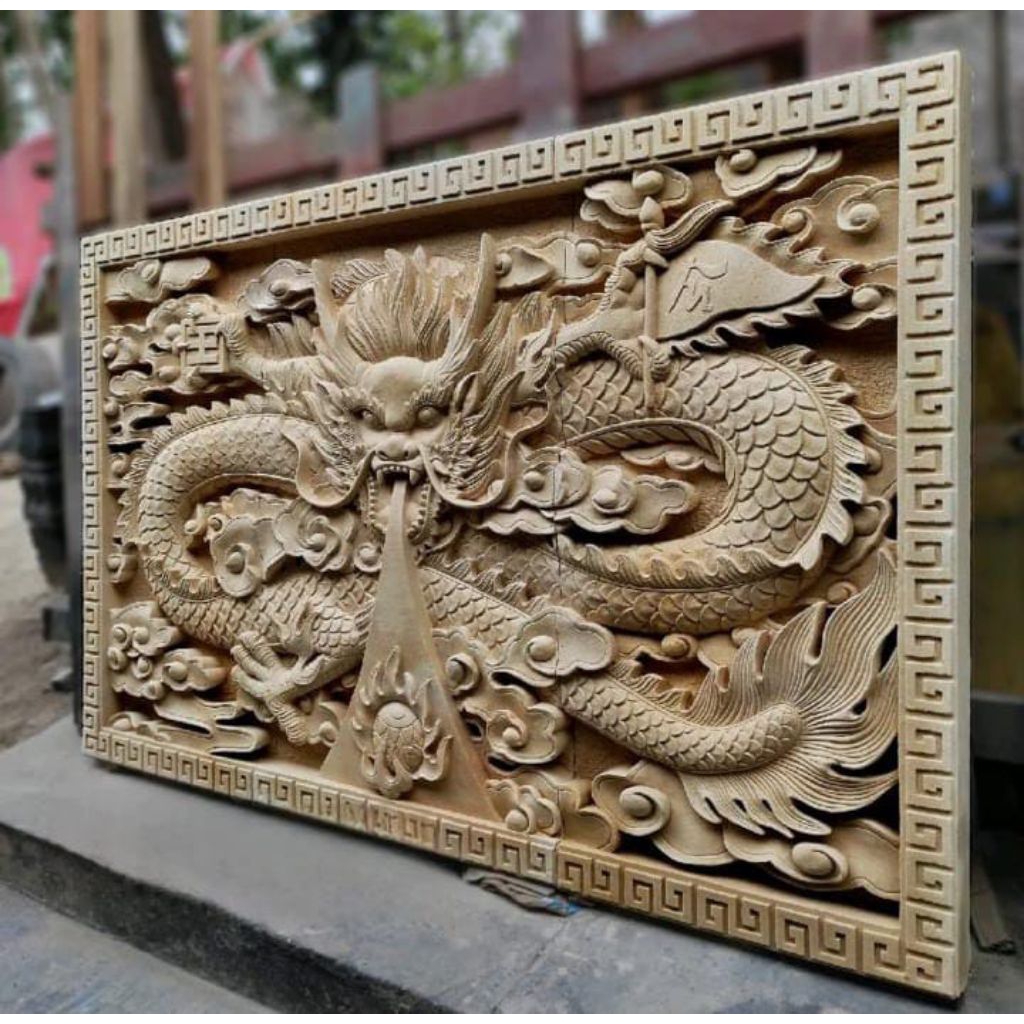 BATU ALAM NAGA 3D HIASAN DINDING PAJANGAN DINDING RUMAH TERAS