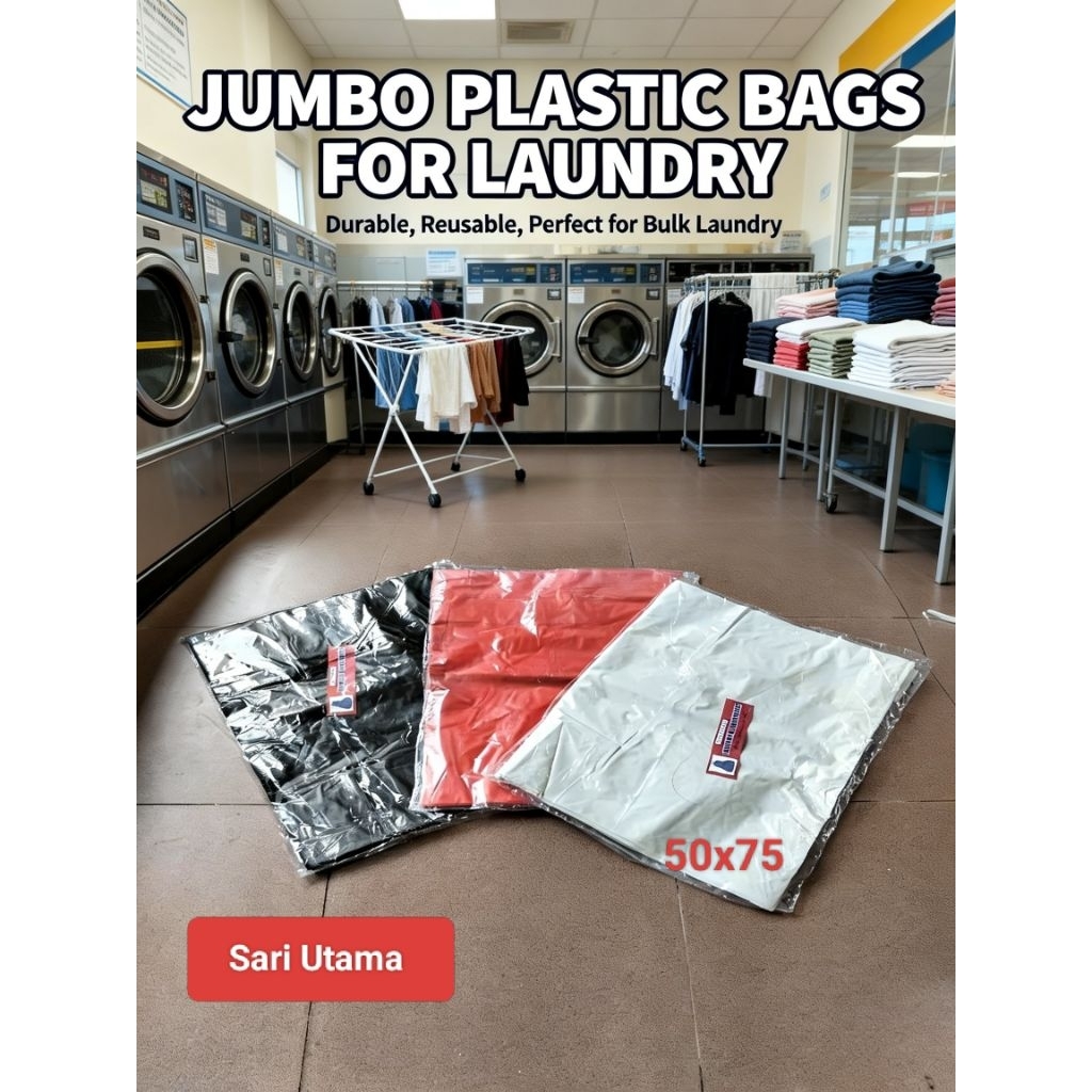 Mahkota Majapahit Kantong Kresek Jumbo 50x75 / Uk 50 Tebal 03 Merah Hitam Putih