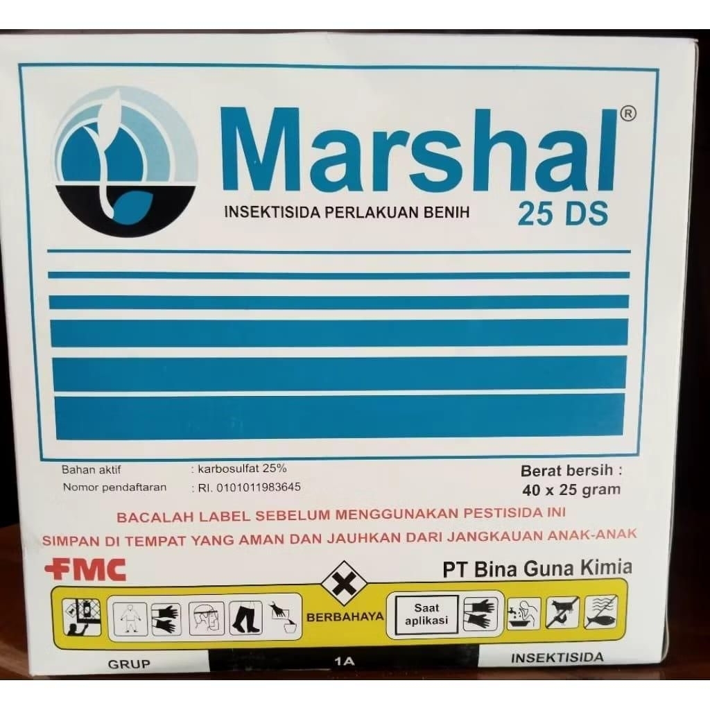 Insektisida Marshal 25 gram - Efektif untuk Perlindungan Benih, Sistemik, Bubuk Merah Muda