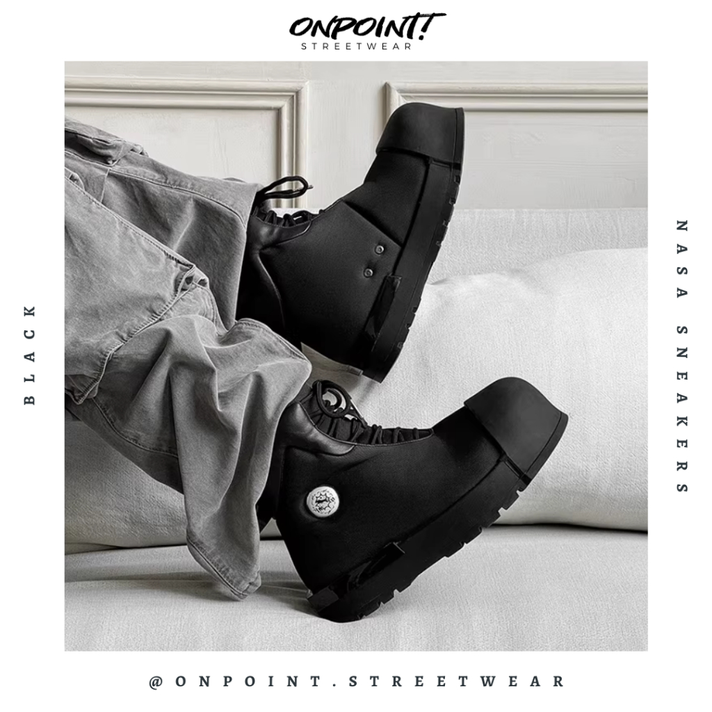 [PRE ORDER] Nasa Sneakers- sepatu sneakers tinggi pria korea original streetwear sneakers putih sepa