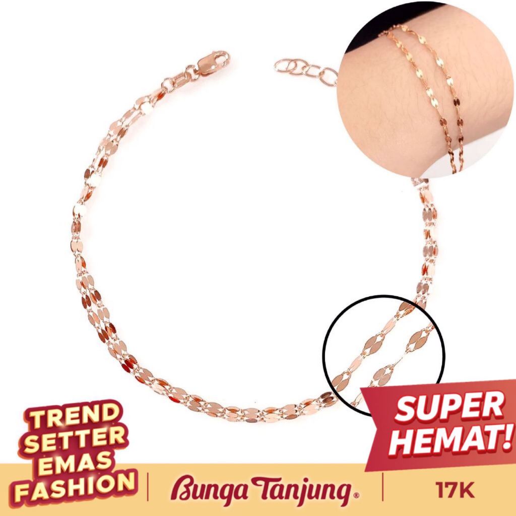 GELANG EMAS OSCANO SHIMMER 2 LAYER - EMAS 17K - BUNGA TANJUNG