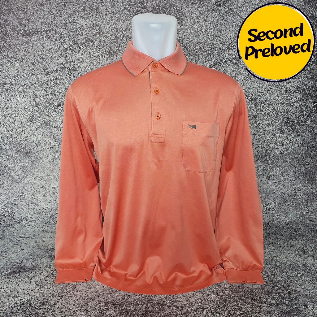 Baju Kaos Polo Lengan Panjang PAT - Size L / Lebar 54 cm - Original - Second