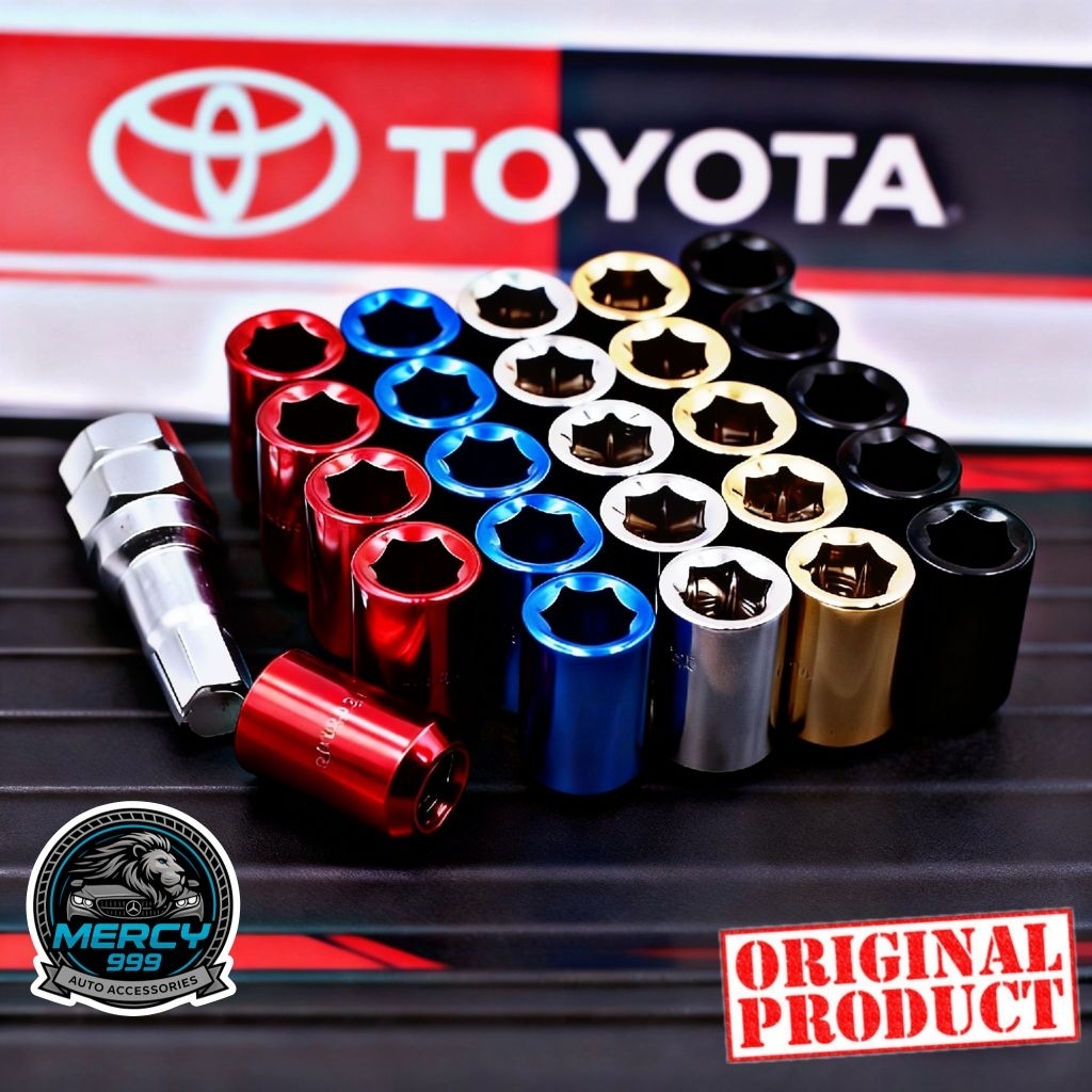 Toyota Kijang Kapsul Krista Mur Roda Racing Baut Lugnut Variasi Warna Seneka Anti Maling 16/20 Pcs B