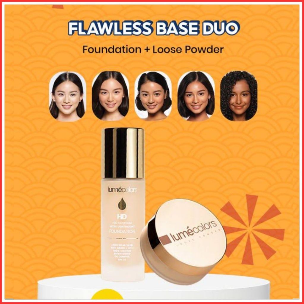 Lumecolors Foundation + Lumecolors Loose Powder Bedak Tabur Lumecolor Bedak Tabur Lume