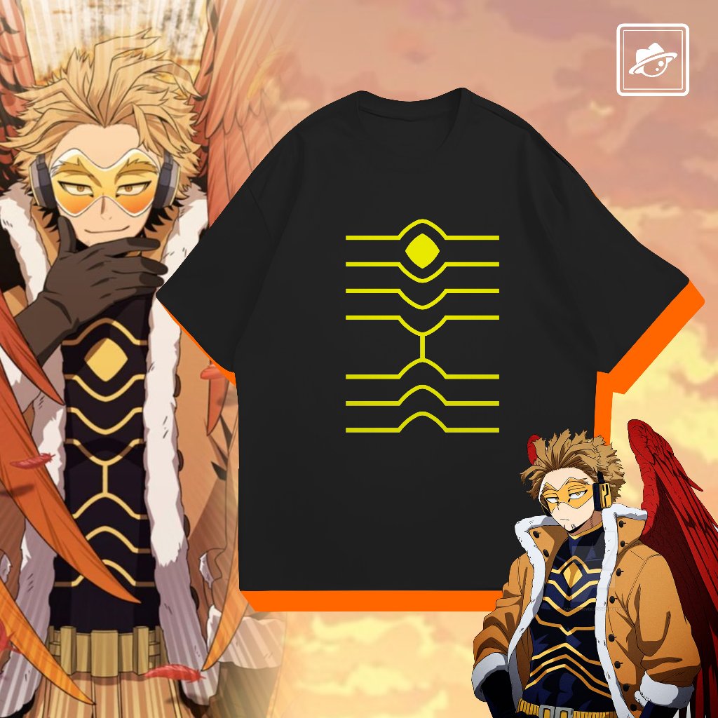 Kaos pria wanita unisex Anime Hawk Shirt Boku No Hero My Hero Academia Kaos Distro