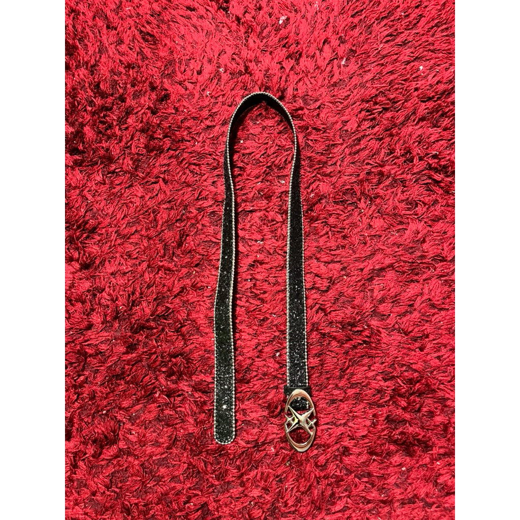y2k belt rhinestone black