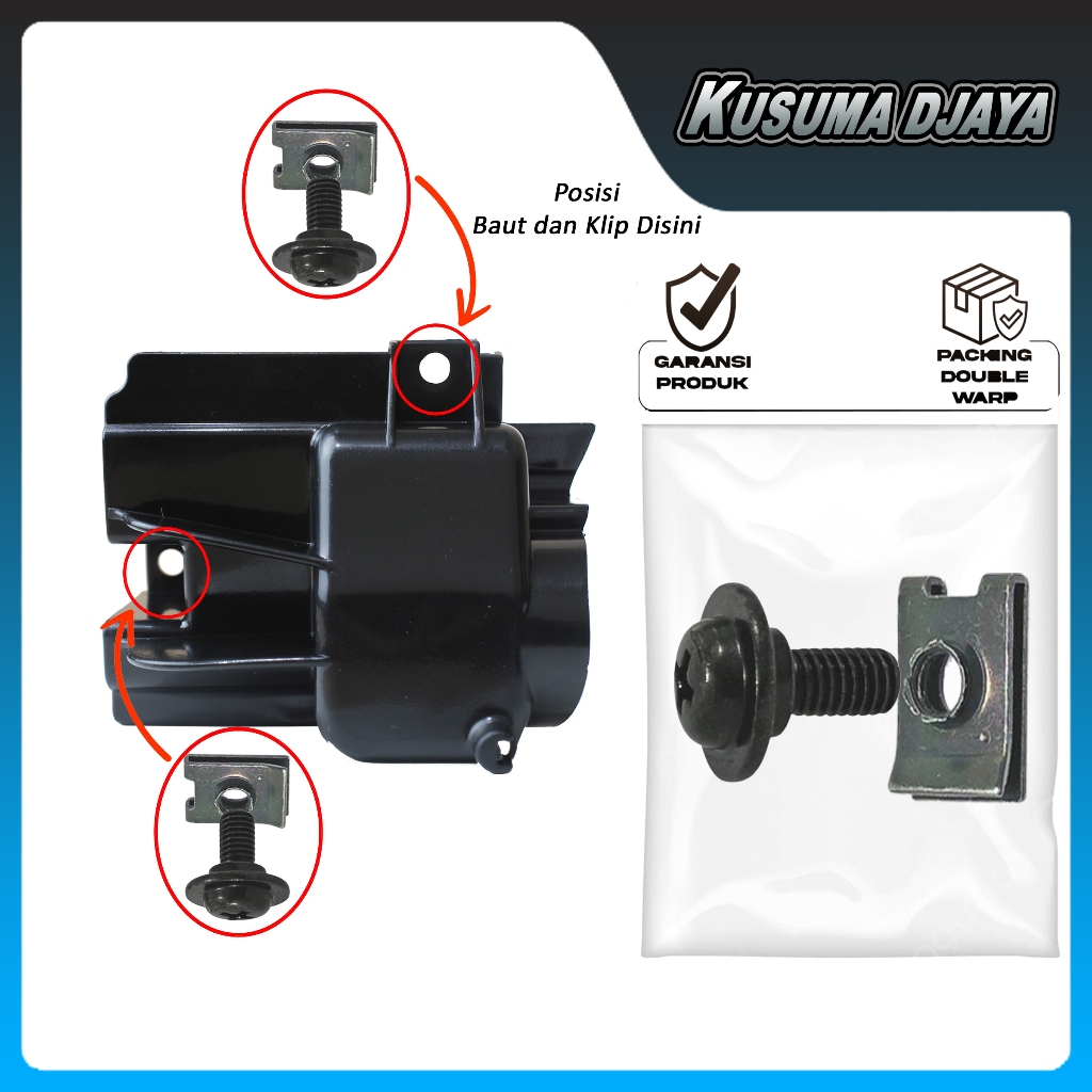 BAUD BAUT 5X12+KLIP COVER  DUDUKAN TUTUP KUNCI JOK BELAKANG BEAT ESP 2017 - 2019 SATUAN