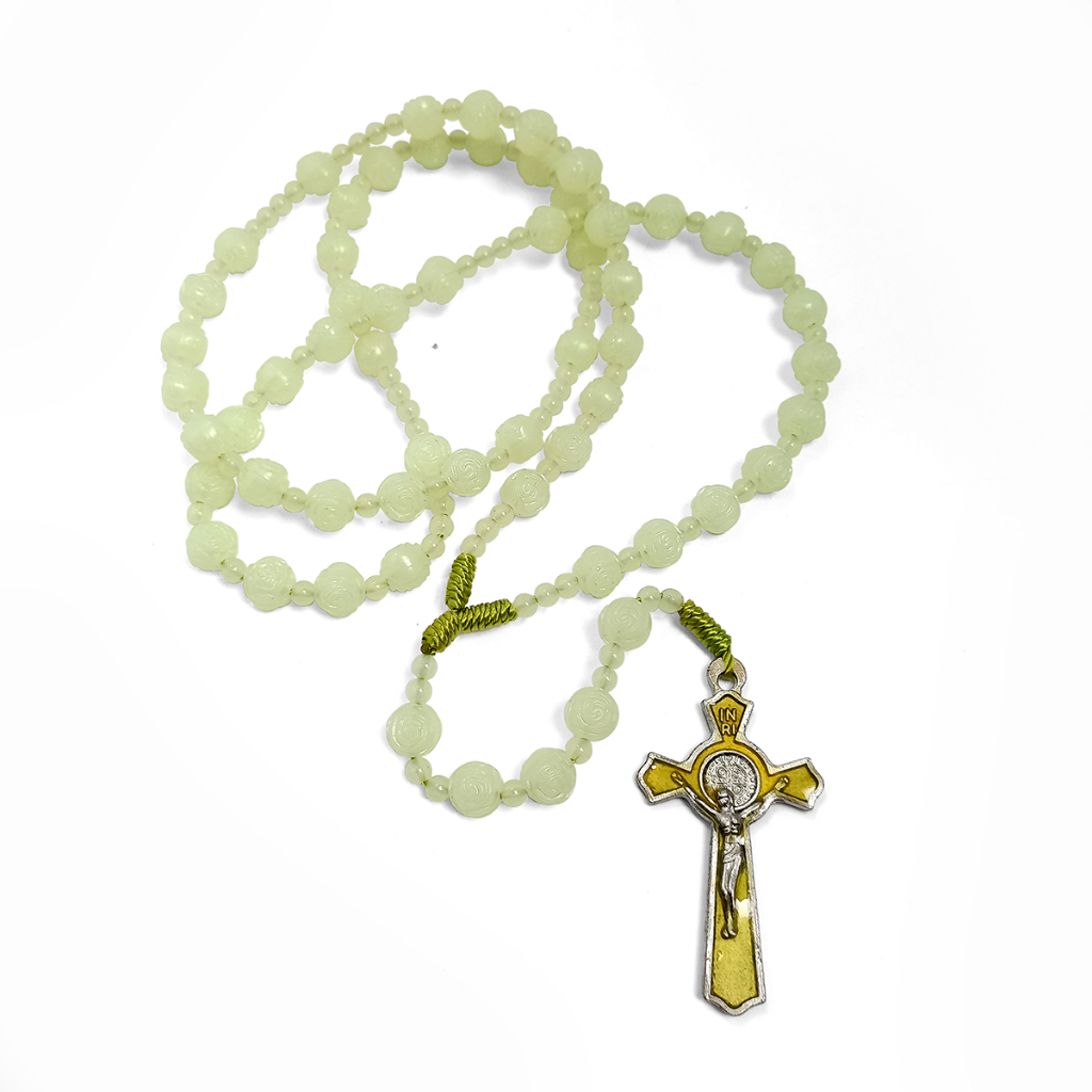 Rosario Fosfor Mawar 8 mili/Kalung Rosario Fosfor