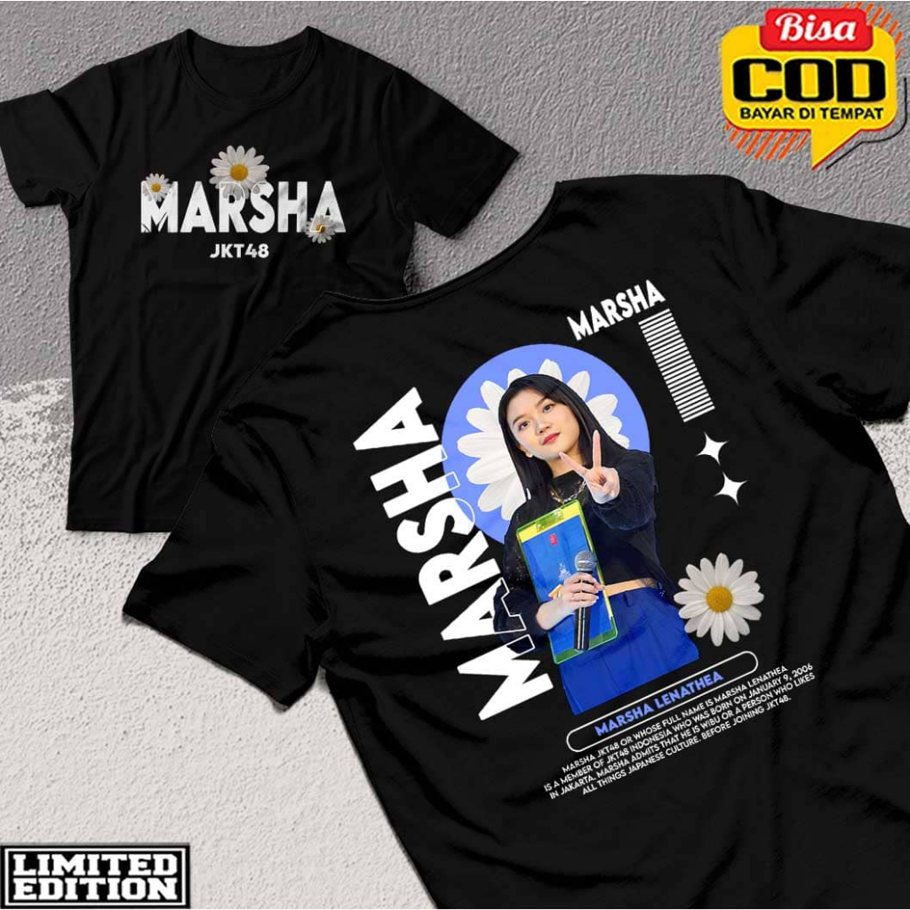 KAOS MARSHA JKT48 NEW ERA MARSHA LENATHEA - TSHIRT DISTRO MEMBER - MARHSA