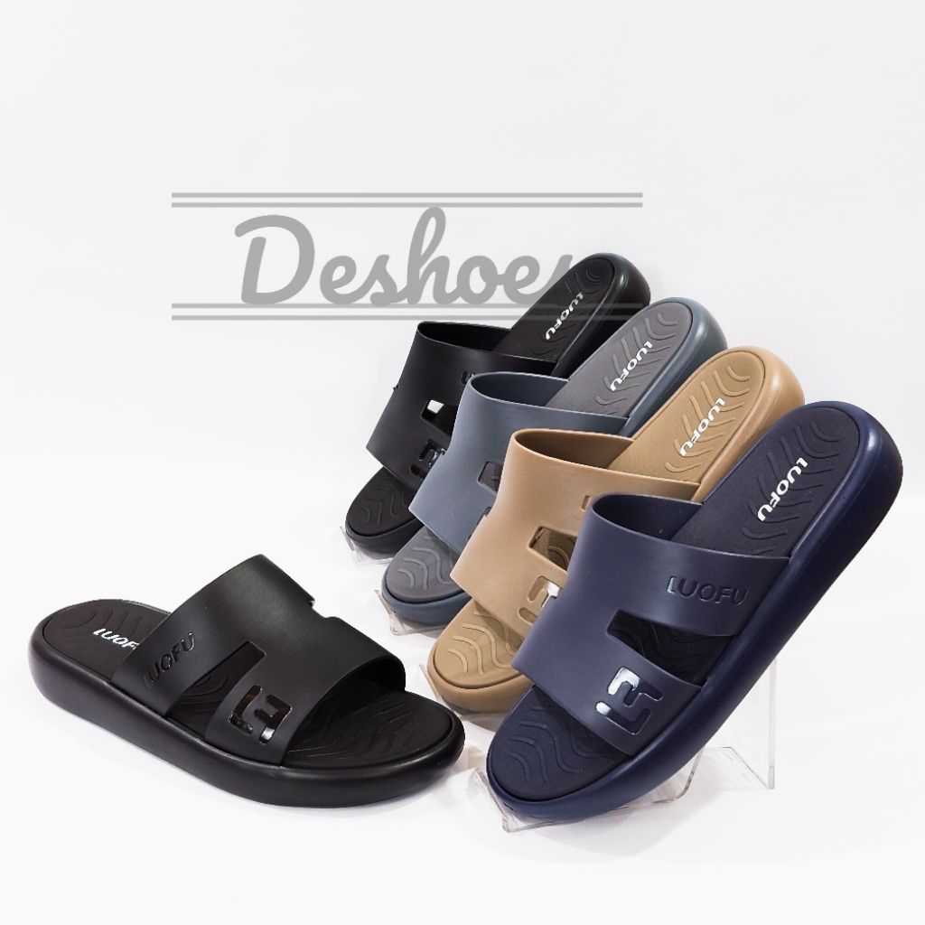 LUOFU E 6252 - BRE01PLS SIZE 40-44 ORIGINAL l Sandal Selop Jelly Pria l Sendal Kokop Cowok Tebal Rin