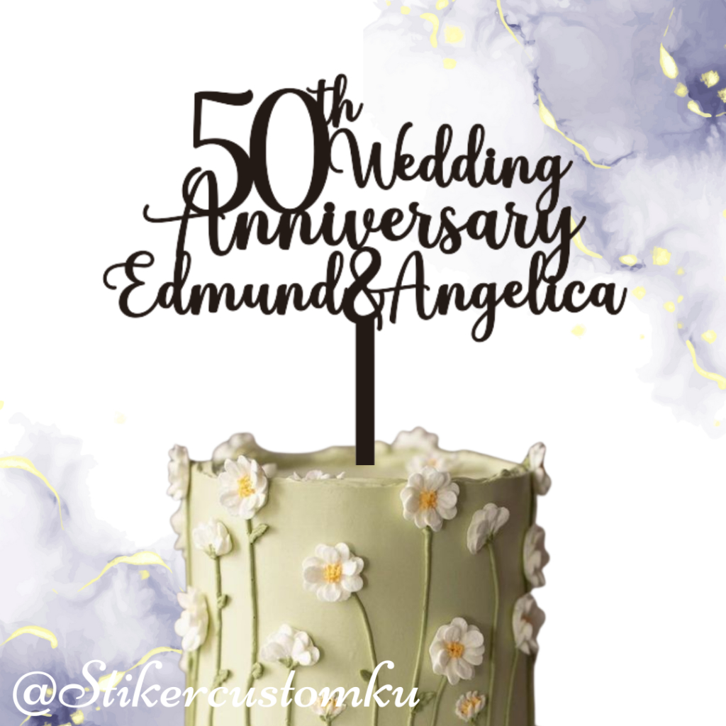 Topper Kue Happy Wedding Anniversary Custom Akrilik Topper Wedding Anniversary Custom Topper Anniver