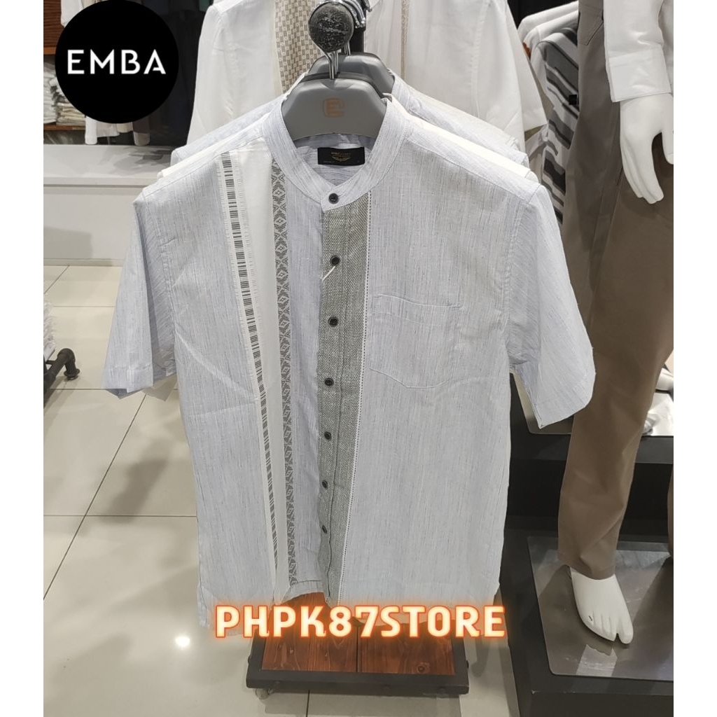 Kemeja pendek pria emba clasic, kemeja koko pria original premium