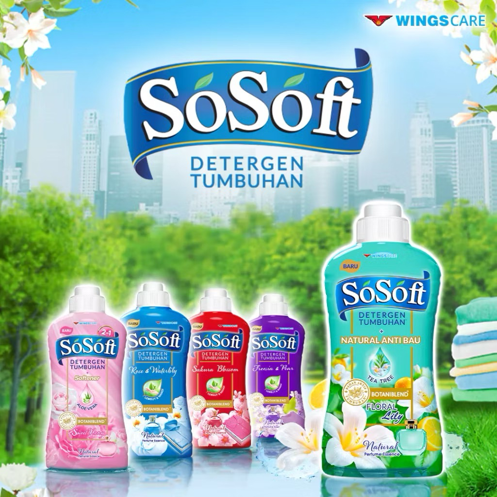 SOSOFT DETERJEN CAIR BOTOL 700ml, RINSO 510ml LIQUID DETERJEN CAIR