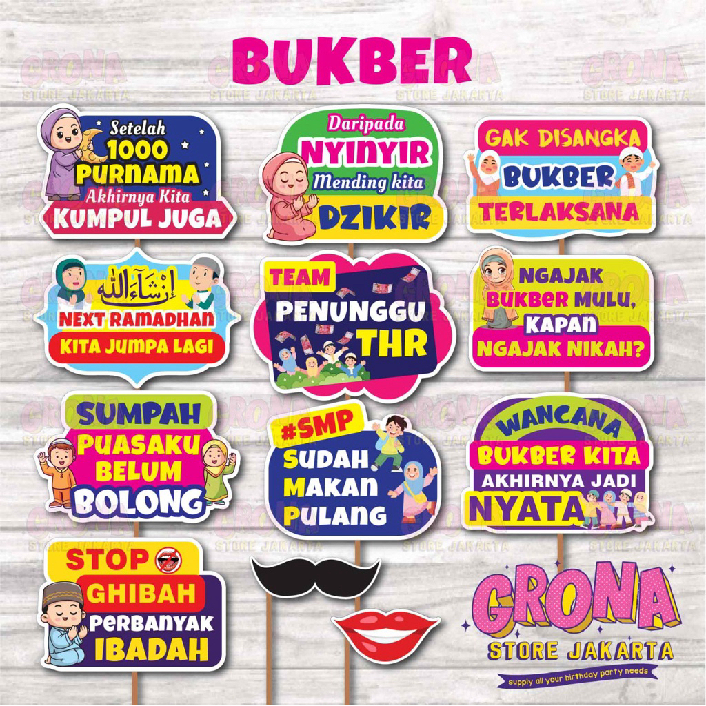 ACC Photobooth Ramadhan Bukber / Aksesoris Foto Ramadhan Bukber / Photo Props Ramadhan BUKBER