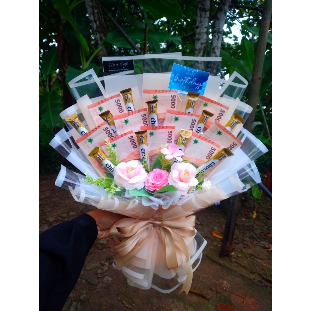 Buket uang dan snack | HARGA TERMASUK ISIAN UANG | Buket uang 5 ribuan | Buket snack campur | Buket 