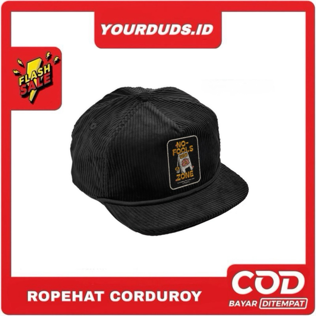 ROPEHAT topi visor pendek CORDUROY BORDIR NO FOOLS PREMIUM  Anak Laki Perempuan Skena bisa COD Fashi