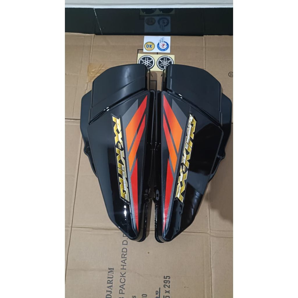COVER BOK AKI RX KING HITAM FULLSET STRIPING 2002 HITAM OREN TRPONG AKI RX KING BOK HALUS