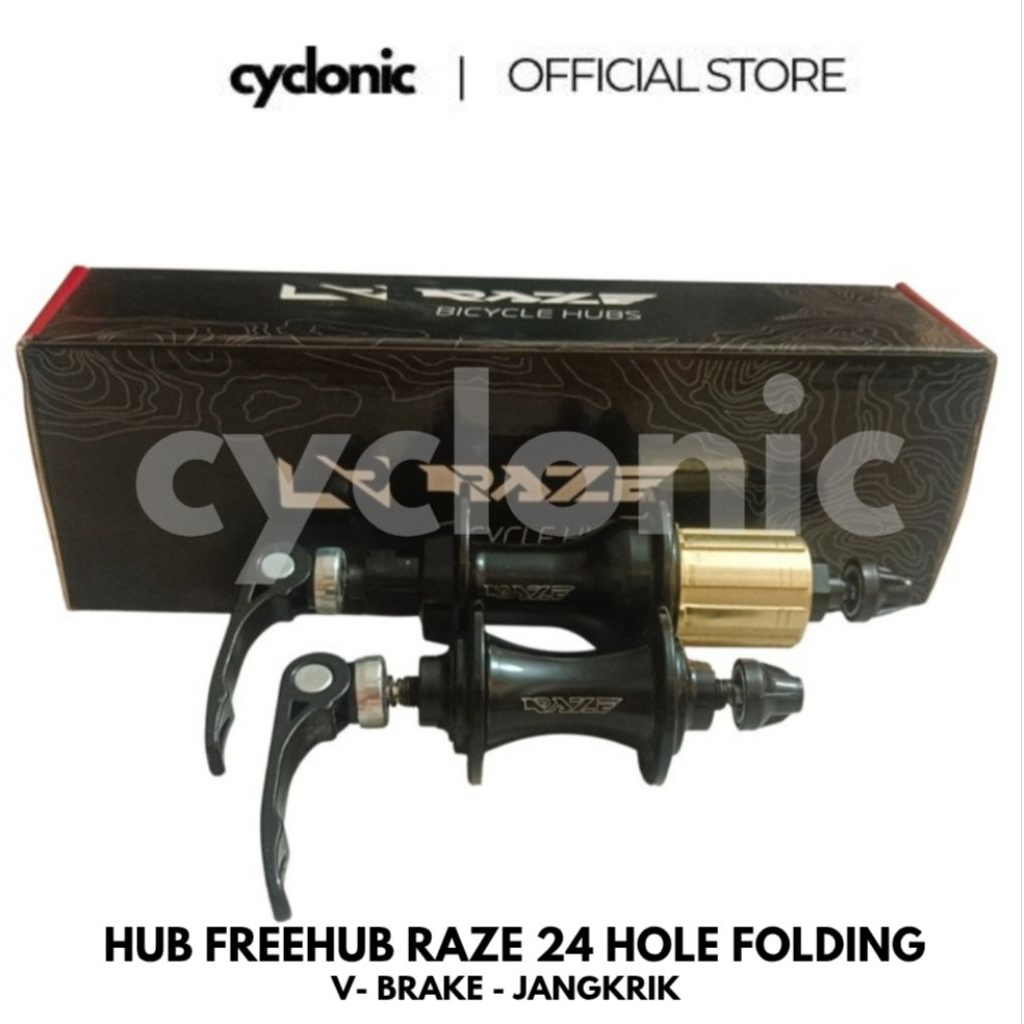 Hub Freehub Raze 24 Hole Bearing Folding Bike V Brake -Jangkrik