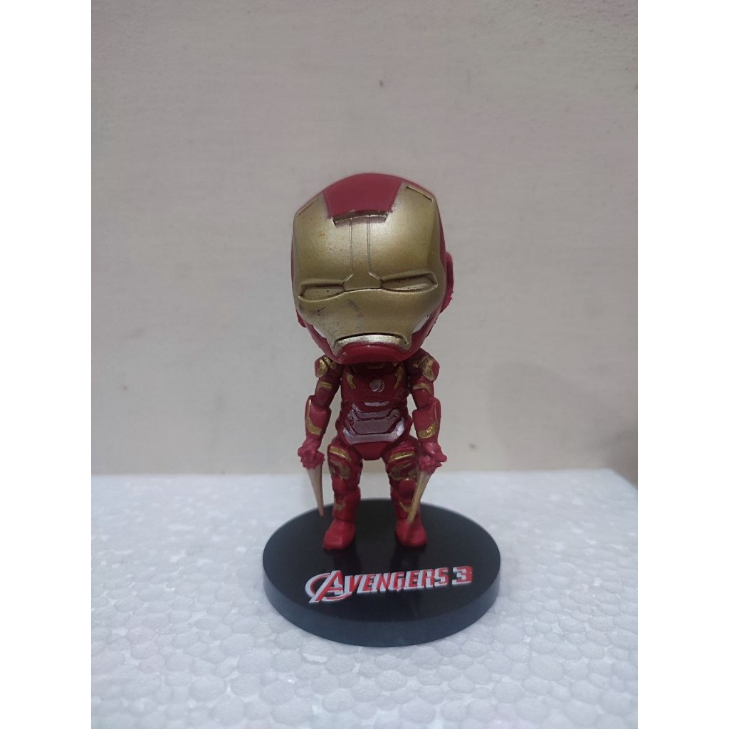 [CHIBI]Pajangan Action Figure Marvel Avenger Iron ManPVC 9cm Artikulasi Kepala Tangan