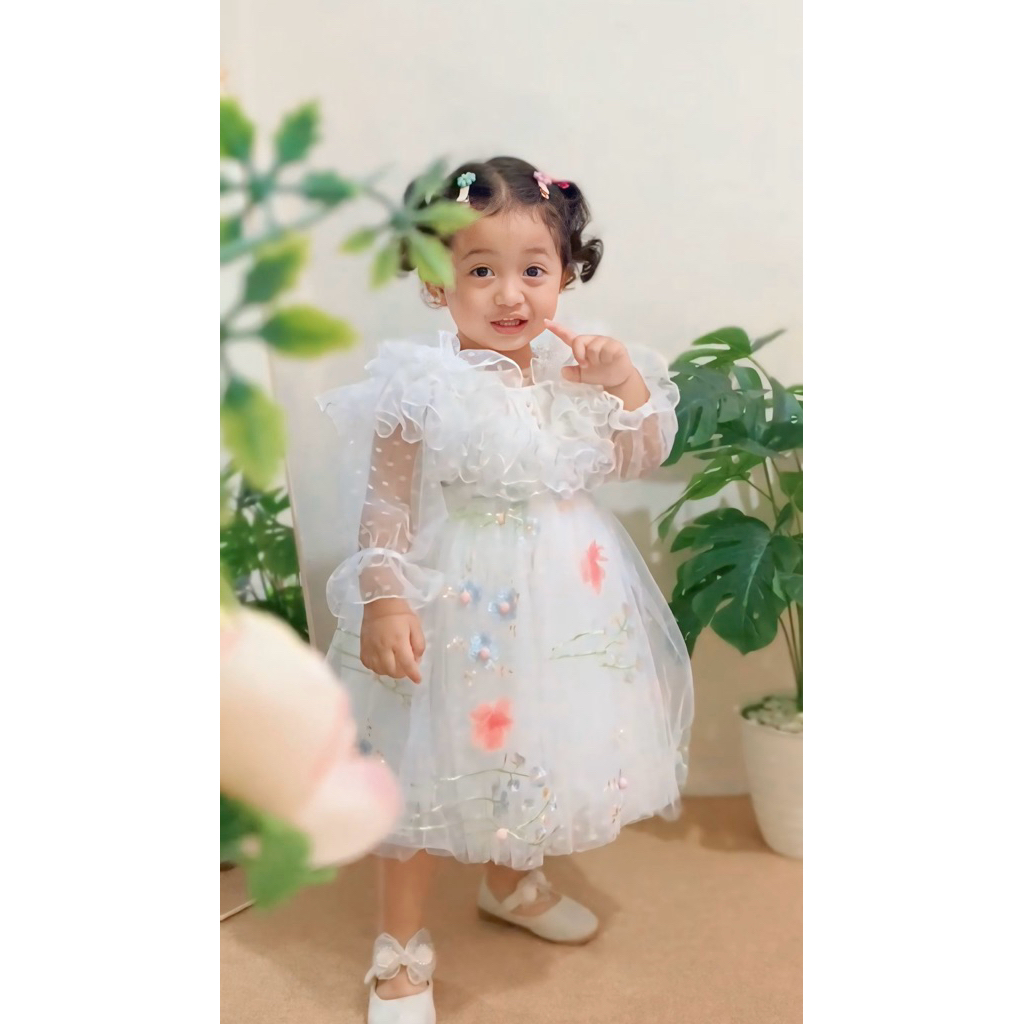 MINNI BABY PROPS - MAUDY - RAYA SERIES - DRESS LEBARAN ANAK PEREMPUAN - DRESS RAYA
