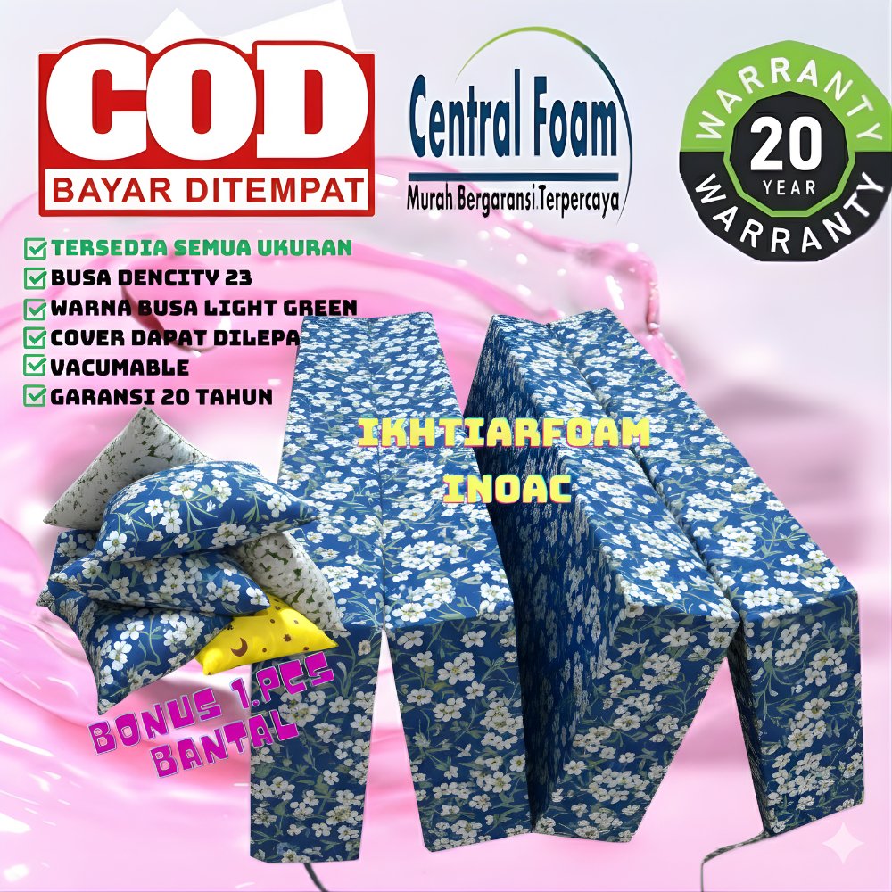 Kasur Lipat Inoac CENTRAL Kasur Lipat Busa D23 Uk 200 x 160 x 15 / 20  CM  Kasur Lipat busa Original