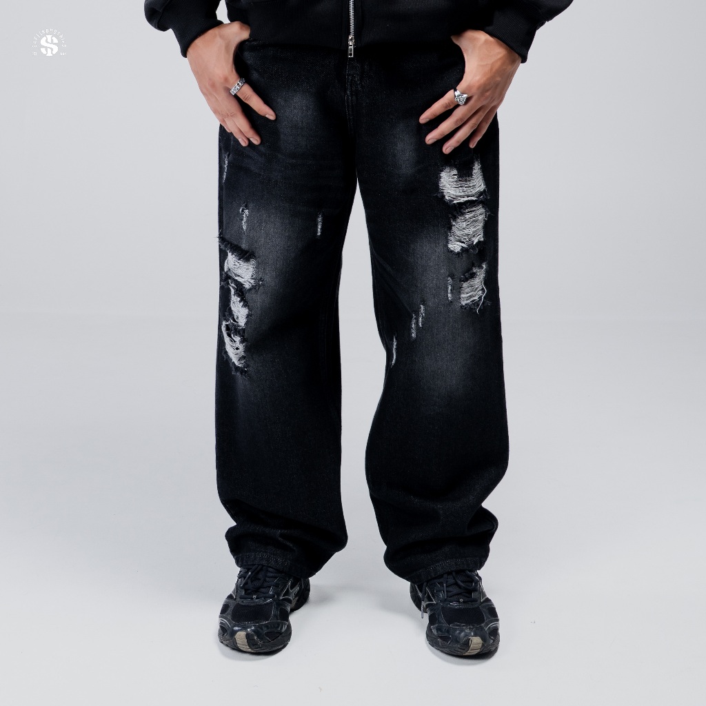 SAFEINDUSTRIES Denim Loose Pants Eclipse Black