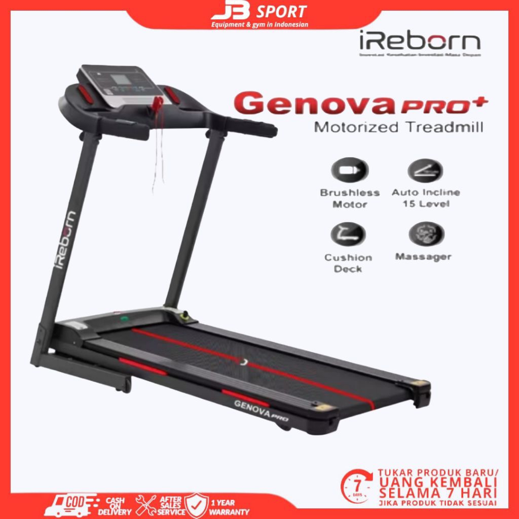 Ireborn-Treadmil elektrik Genova(Original)Mesin lati treadmil Alat Fitnes olah raga tridmill