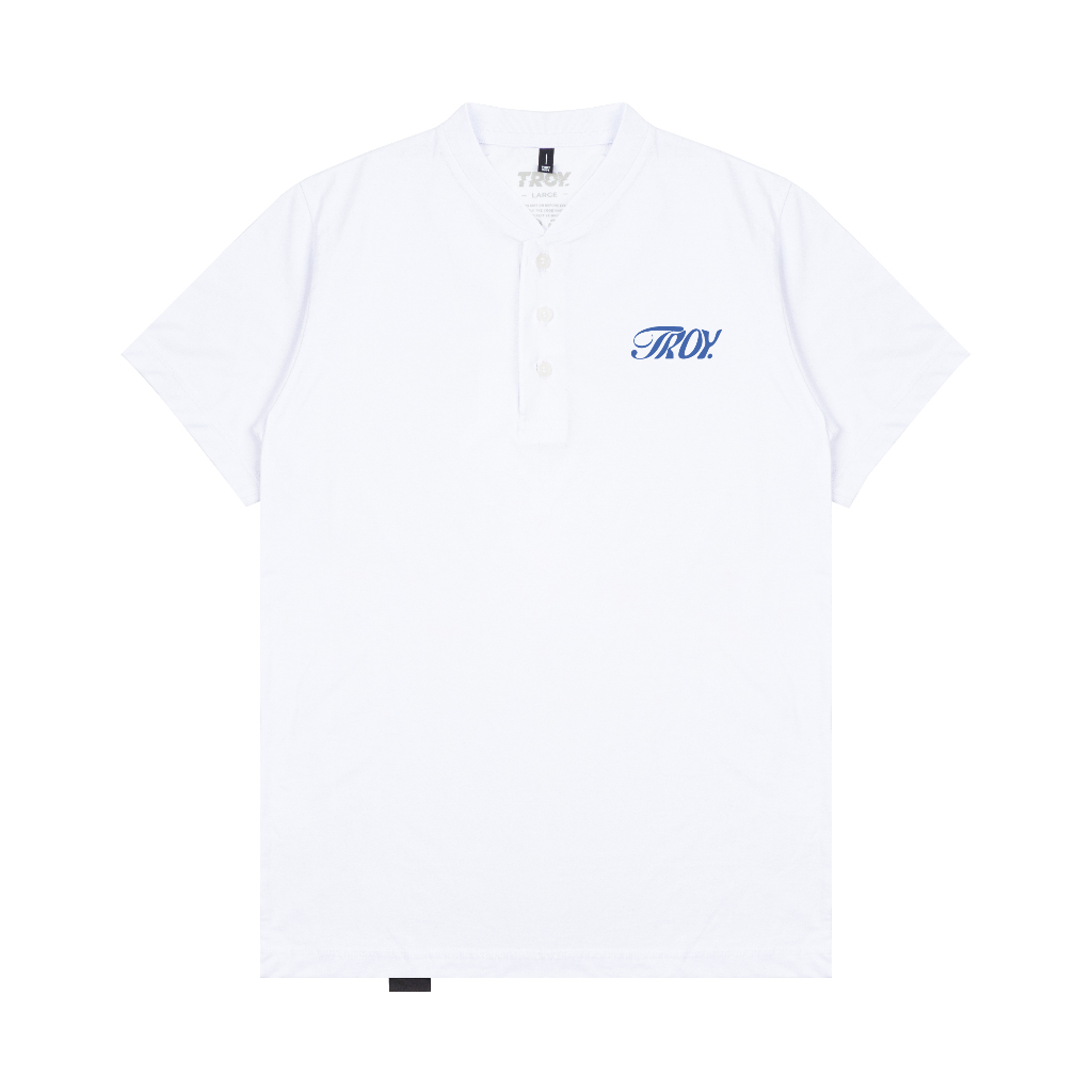 Troy Company Baju Koko Pria Putih Lengan Pendek Kerah Shanghai Blueberry KKD 3023