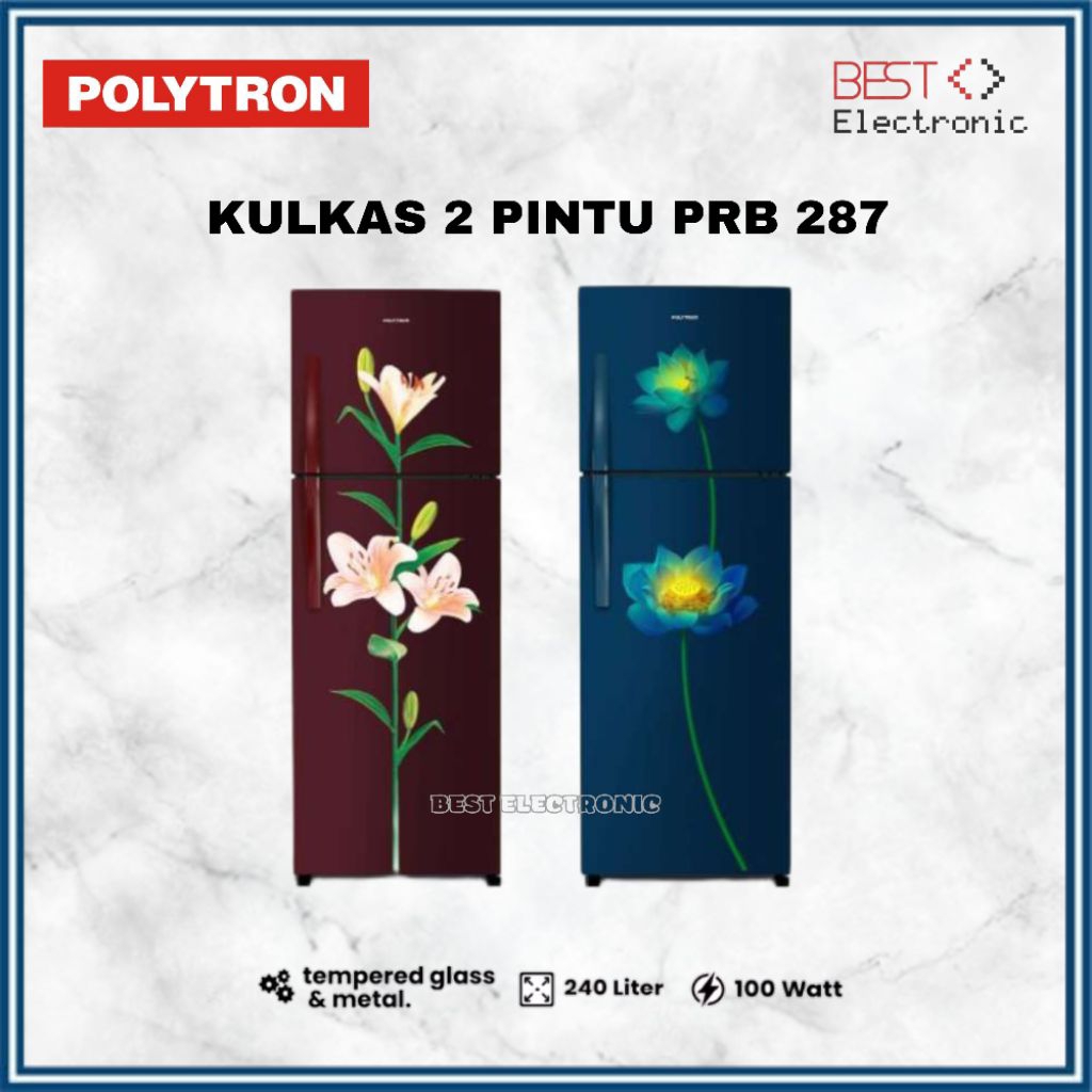 KULKAS POLYTRON PRB 287 LEMARI ES 2 PINTU PRB287 - 240 LITER