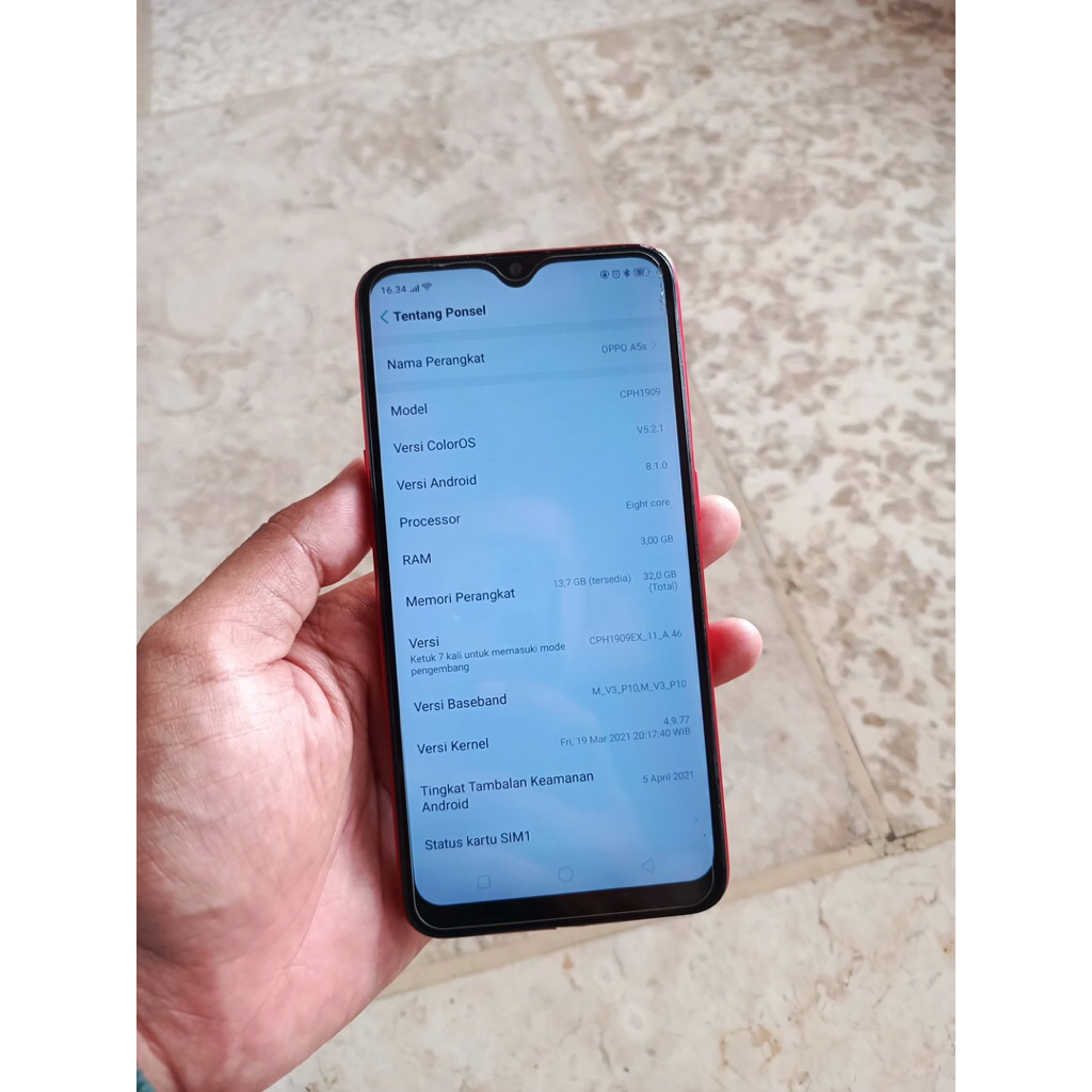 Oppo a5s 3/32 second original resmi