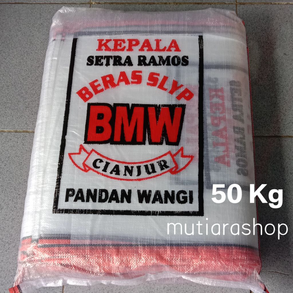 Karung Beras BMW Pandan Wangi 50 Kg isi 100 Pcs - Karung Transparan 50 Kg