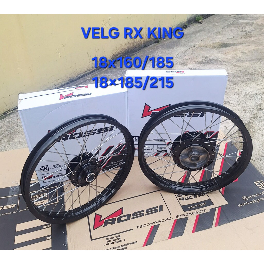 Sepaket Velg Rossi Glossi Rx king  Ring 17 18 140 160 185 215 Tromol Jari Jari Crome