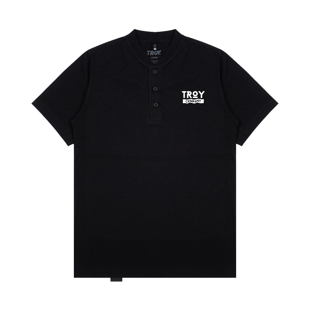 Troy Company Baju Koko Pria Hitam Lengan Pendek Kerah Shanghai Ola KKD 2564