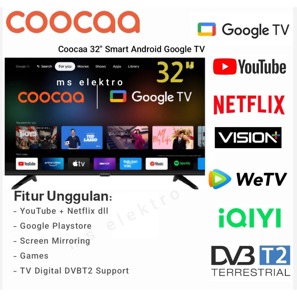 TV LED CooCaa 32 inch Smart Android Gogle TV z55