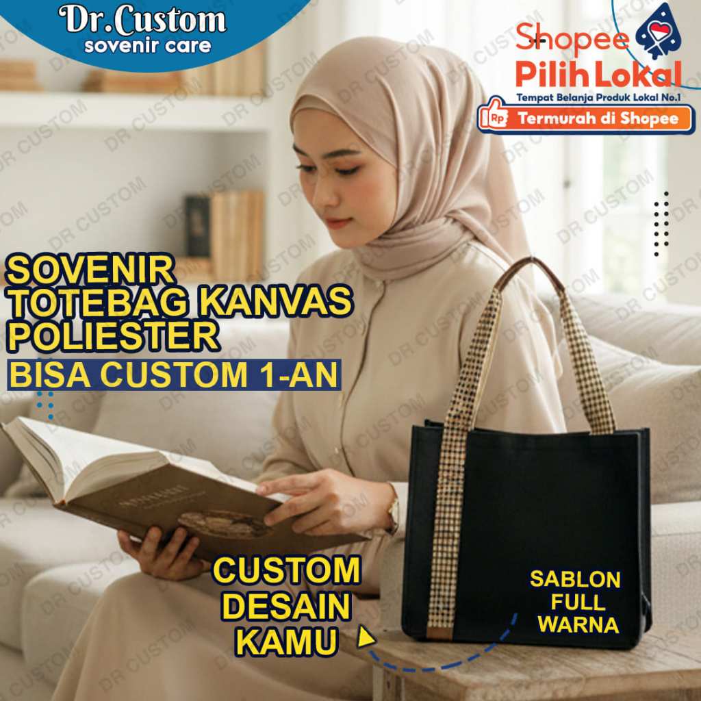 DR CUSTOM SOVENIR - TOTEBAG KANVAS SEMINAR - TAS SOVENIR - TAS SEMBAKO - TAS KADO KANVAS - SABLON TA