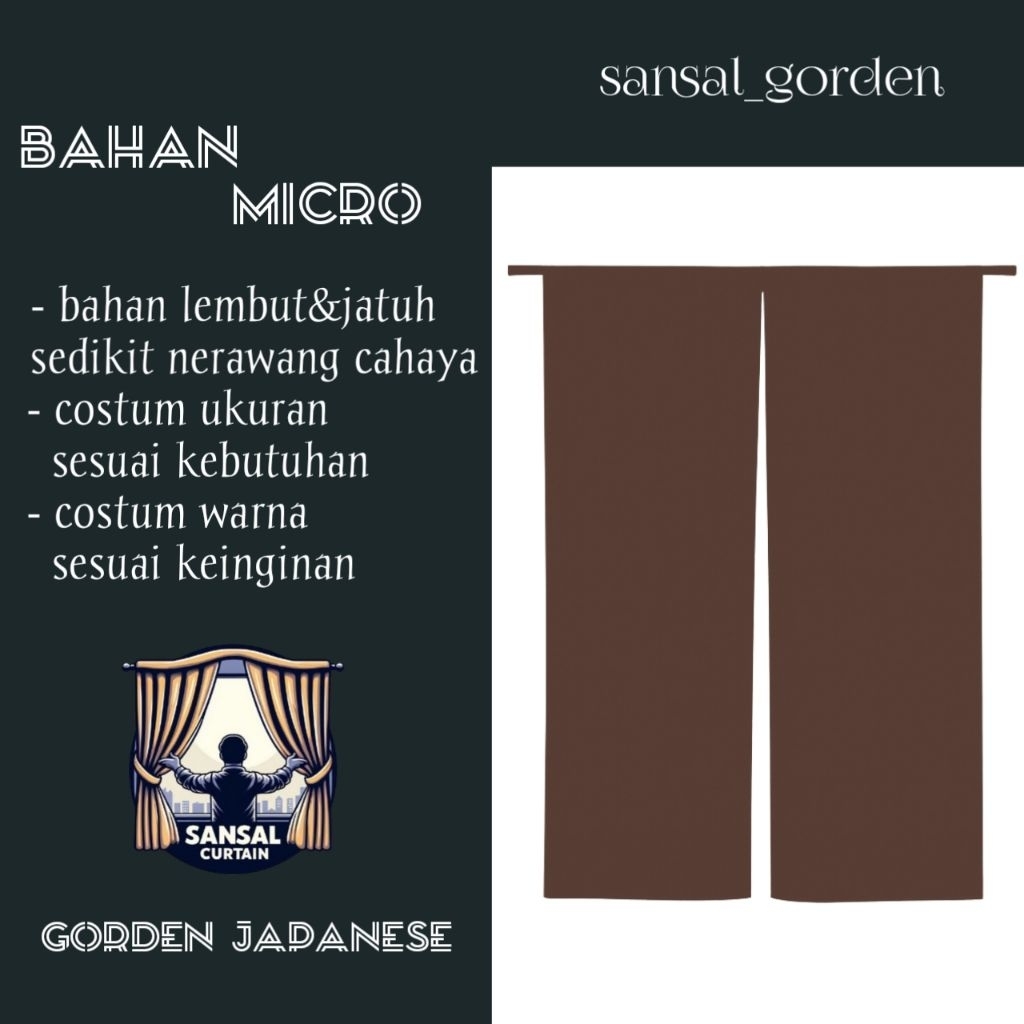 GORDEN JEPANG MINIMALIS PENYEKAT RUANG PINTU ESTETIK (POLIMICRO)
