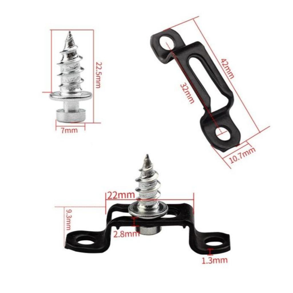Plat Knock down skrup hitam/bks