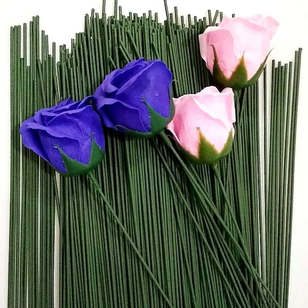 ECER  Kawat Bunga Kawat Tangkai Batang Bunga Kawat Cabang ( Minimal Order 10 pc) Tangkai Kawat Hijau