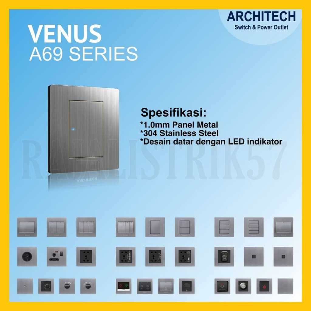 Architech Venus Saklar stop kontak architech Venus Silver