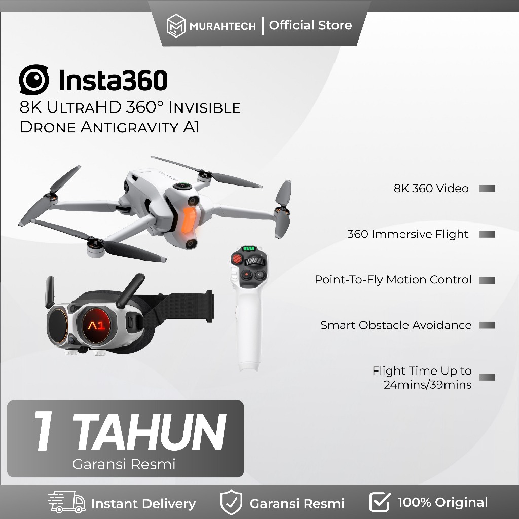 Insta360 Antigravity A1 Drone 360 8K UltraHD Invisible Drone Infinity Bundle / Explorer Bundle / Sta