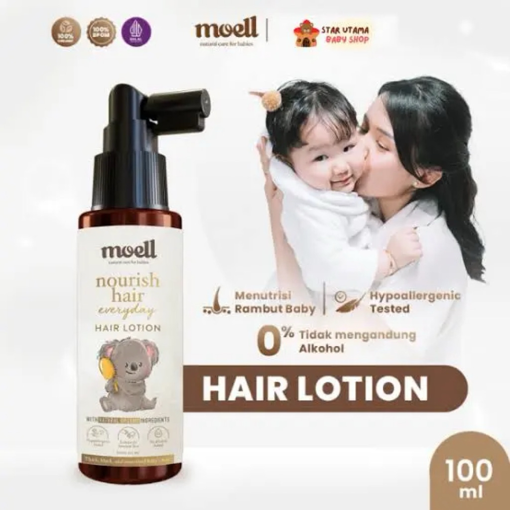 Moell hair lotion perawatan rambut bayi agar lebat