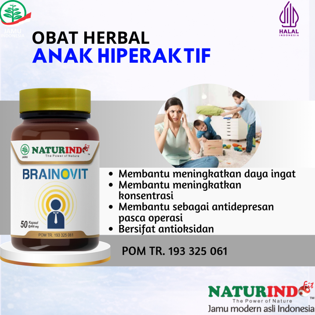 BRAINOVIT - Obat herbal pegagan untuk nutrisi anak hiperaktif