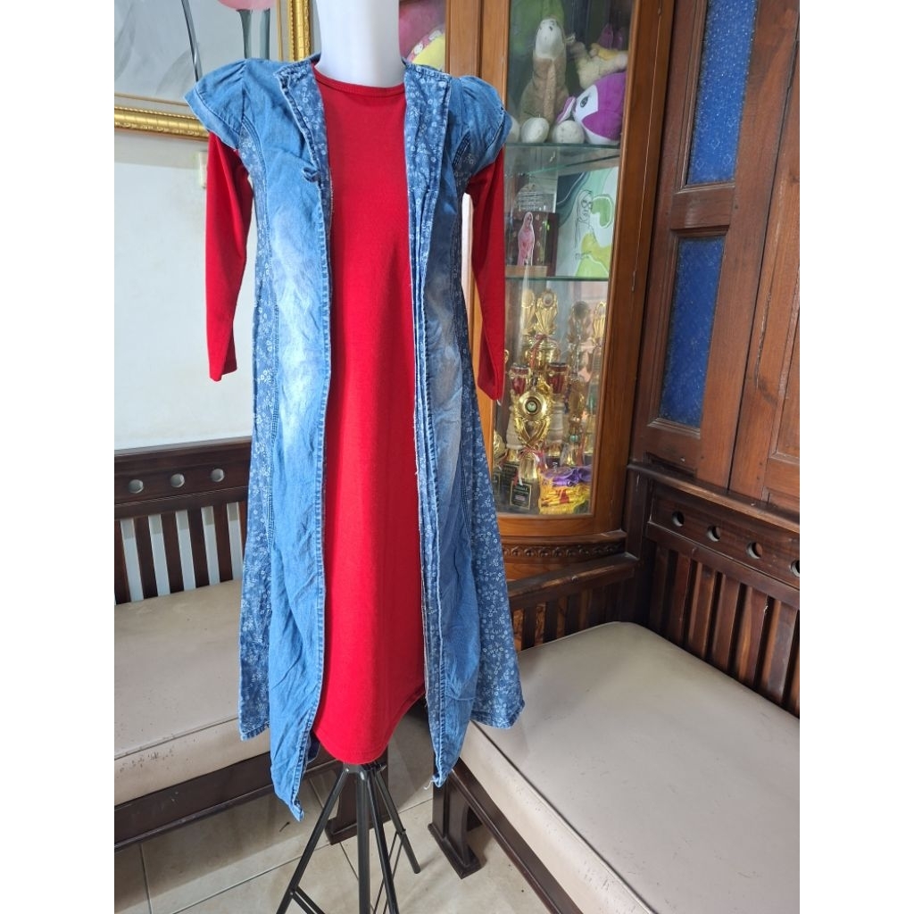 Preloved Set Dress & Outer anak remaja tanggung size 20