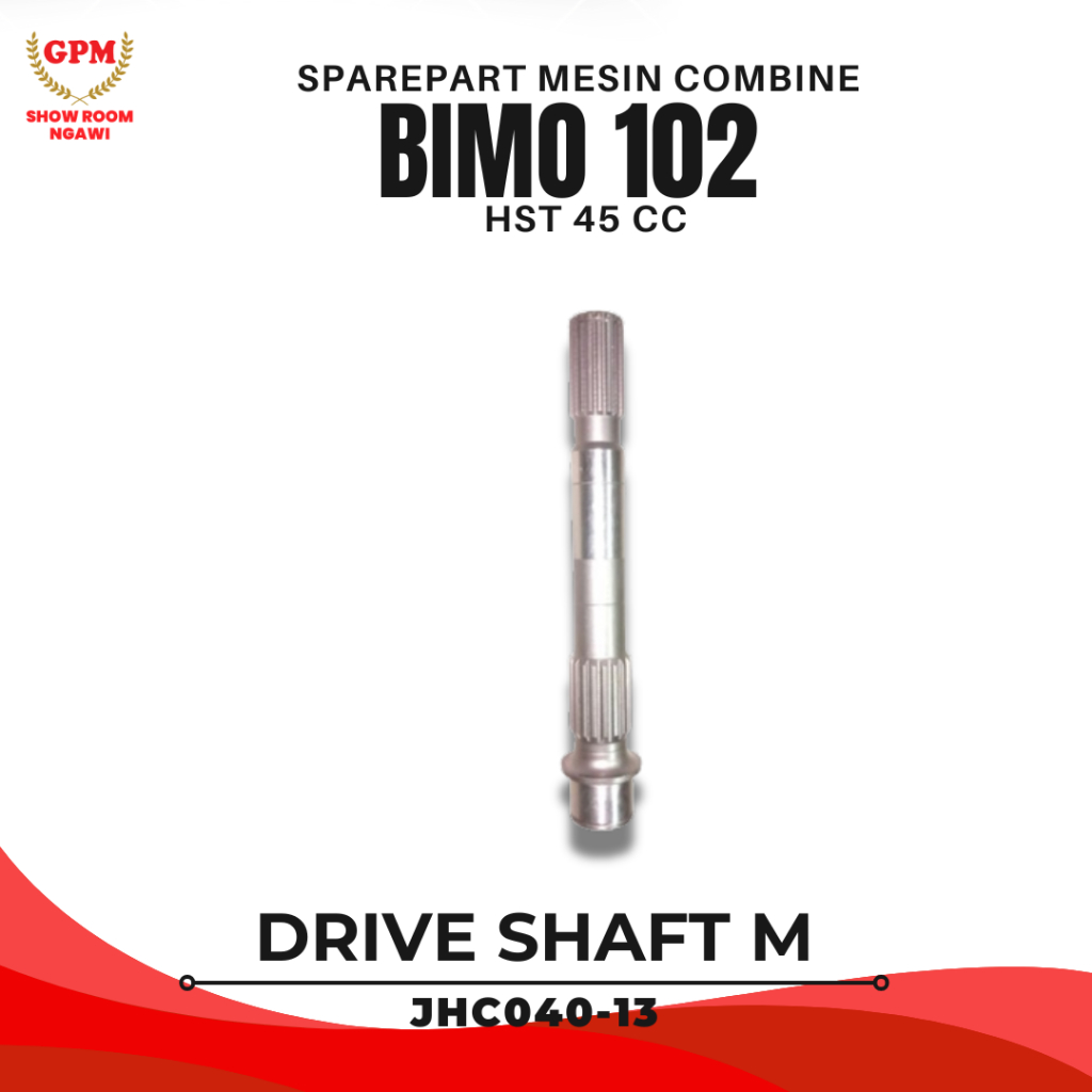 Sparepart Suku Cadang Drive Shaft Motor As Metik Matic Bagian Bawah JHC040-13 untuk Mesin Panen Padi