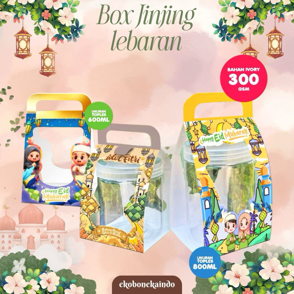 Box Jinjing Toples Tabung | Box Jinjing Toples Idul Fitri | Box Hampers Toples Lebaran 800ml & 600ml